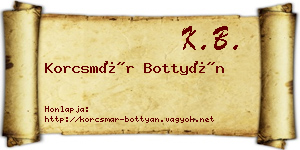 Korcsmár Bottyán névjegykártya